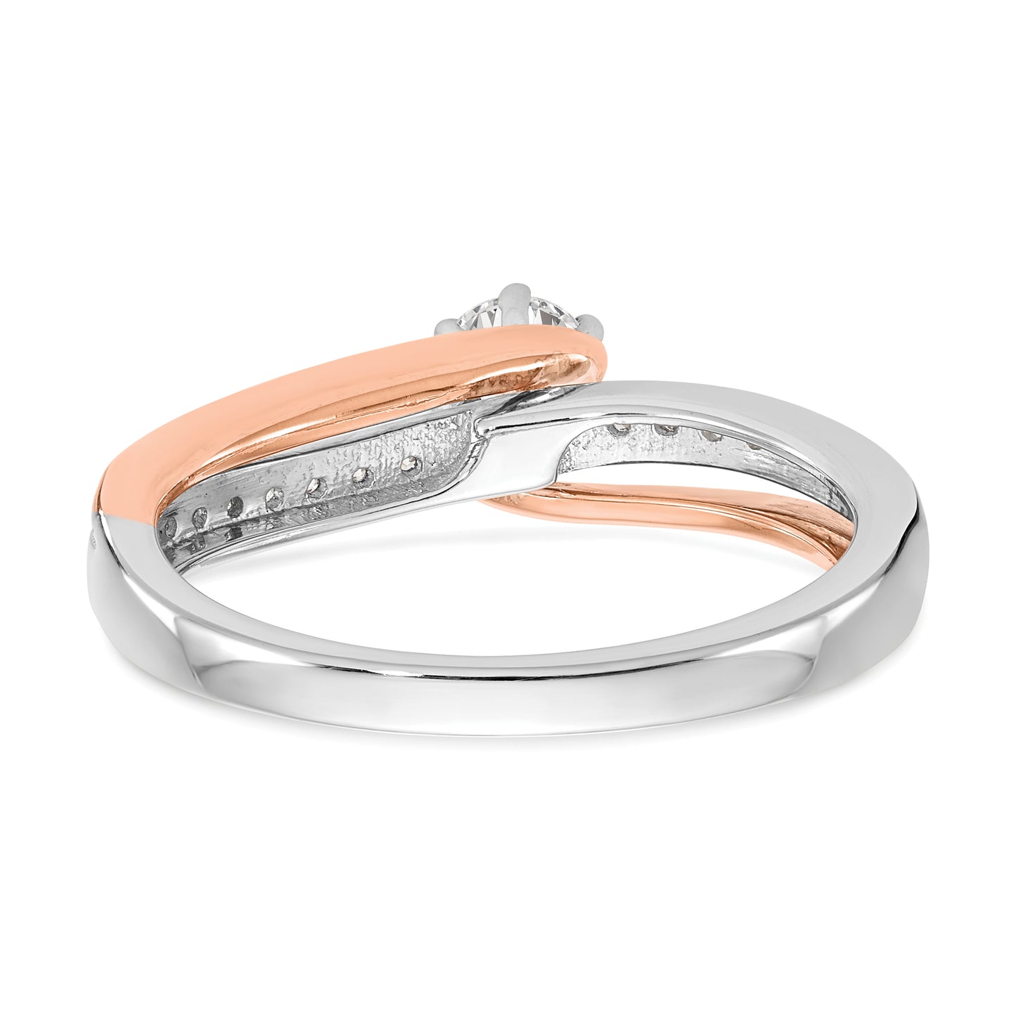 10k Two-Tone Rose and White Gold 3/8 Ct. Lab Grown Diamond VS/SI By-Pass Engagement Ring