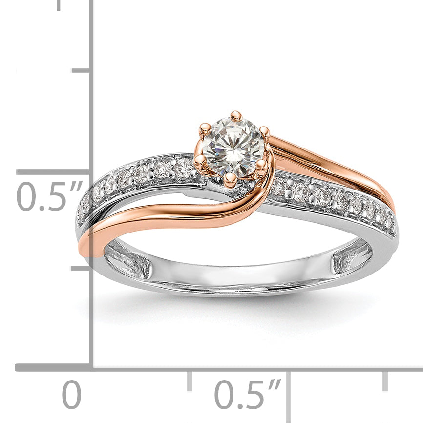 10k Two-Tone Rose and White Gold 3/8 Ct. Lab Grown Diamond VS/SI By-Pass Engagement Ring