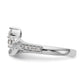 14k White Gold 1/3 Ct. Lab Grown Diamond VS/SI Contoured Wedding Band Ring