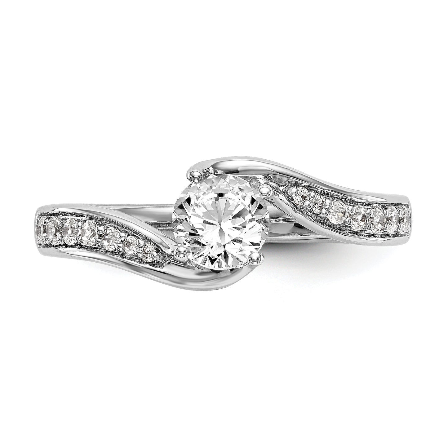 14k White Gold 5/8 Ct. Lab Grown Diamond VS/SI By-Pass Engagement Ring