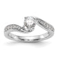 14k White Gold 5/8 Ct. Lab Grown Diamond VS/SI By-Pass Engagement Ring