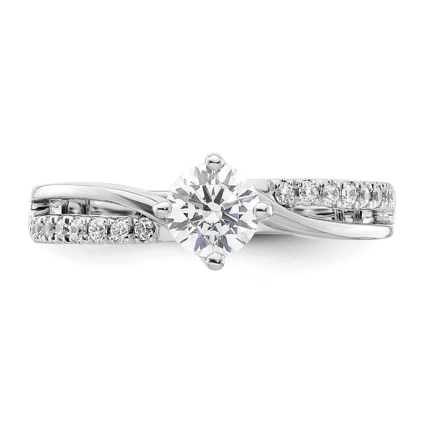 14k White Gold 1/2 Ct. Lab Grown Diamond VS/SI+ G+ Round Engagement Ring