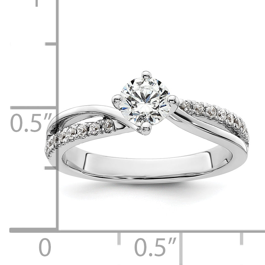 14k White Gold 1/2 Ct. Lab Grown Diamond VS/SI+ G+ Round Engagement Ring