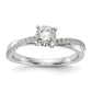 14k White Gold 1/8 Ct. Lab Grown Diamond VS/SI+ G+ Peg Set Engagement Ring