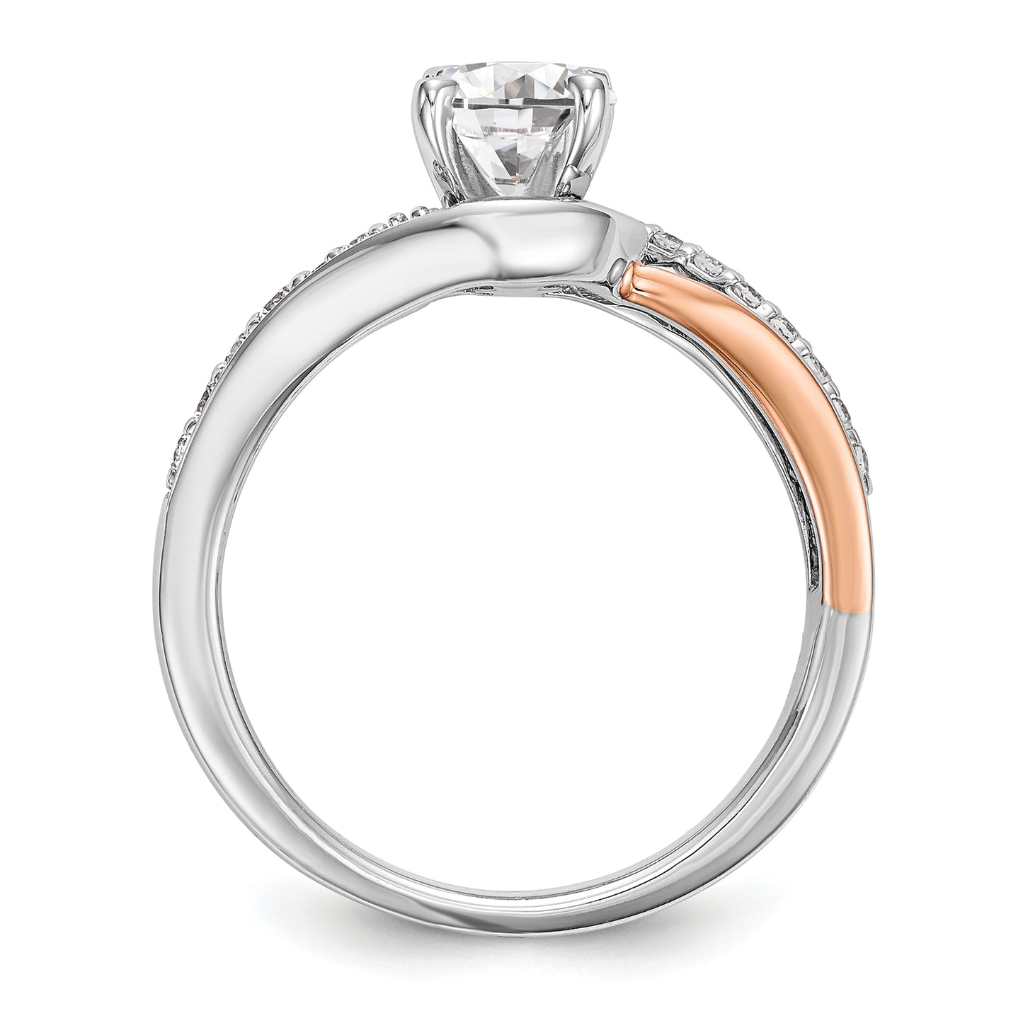 14k Two-Tone Rose and White Gold 1/5 Ct. Lab Grown Diamond VS/SI Peg Set Engagement Ring