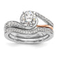 14k Two-Tone Rose and White Gold 1/5 Ct. Lab Grown Diamond VS/SI Peg Set Engagement Ring