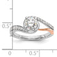 14k Two-Tone Rose and White Gold 1/5 Ct. Lab Grown Diamond VS/SI Peg Set Engagement Ring