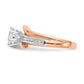 14K White/Rose Gold Two-Tone Rose and White 7/8 Ct. Lab Grown Diamond VS/SI Semi Mount By-Pass Peg Set Engagement Ring