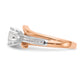 14K White/Rose Gold Two-Tone Rose and White 7/8 Ct. Lab Grown Diamond VS/SI By-Pass Peg Set Engagement Ring