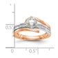 14K White/Rose Gold Two-Tone Rose and White 7/8 Ct. Lab Grown Diamond VS/SI Semi Mount By-Pass Peg Set Engagement Ring