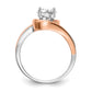 14k Two-Tone Rose and White Gold 1/6 Ct. Lab Grown Diamond VS/SI Peg Set Engagement Ring