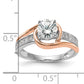 14k Two-Tone Rose and White Gold 1/6 Ct. Lab Grown Diamond VS/SI Peg Set Engagement Ring