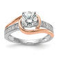 14k Two-Tone Rose and White Gold 1/6 Ct. Lab Grown Diamond VS/SI Peg Set Engagement Ring