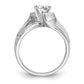 14k White Gold 1/5 Ct. Lab Grown Diamond VS/SI+ G+ Semi-Mount Pet Set Engagement Ring