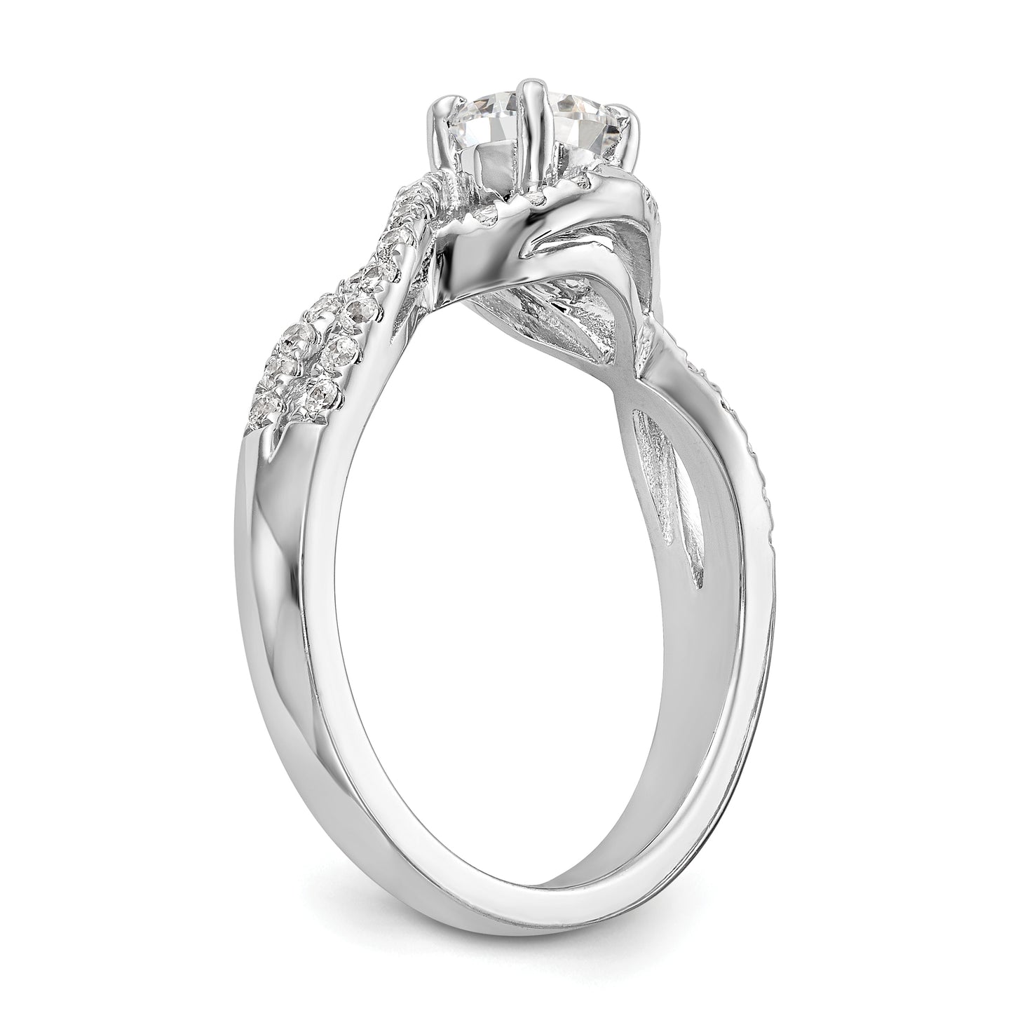 14K White Gold Lab Grown Diamond VS/SI FGH Round Engagement Ring