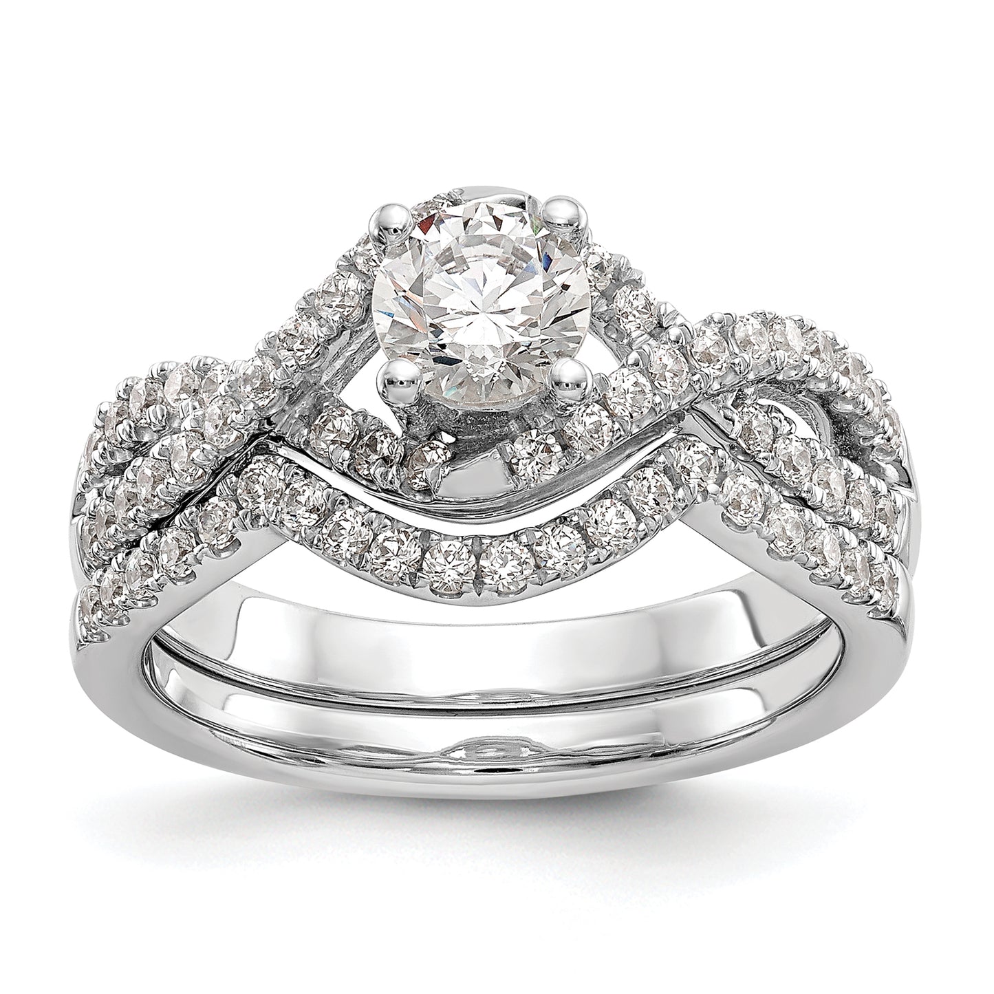 14K White Gold Lab Grown Diamond VS/SI FGH Round Engagement Ring