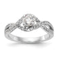 14K White Gold Lab Grown Diamond VS/SI FGH Round Engagement Ring