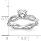 14k White Gold 1/4 Ct. Lab Grown Diamond VS/SI+ G+ 1 Ct. Center Round Bypass Engagement Ring