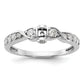 14K White Gold Lab Grown Diamond VS/SI FGH Peg Set Semi-mount Engagement Ring