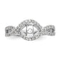 14k White Gold 1/2 Ct. Lab Grown Diamond VS/SI+ G+ Criss Cross Peg Set Engagement Ring