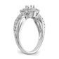 14k White Gold 5/8 Ct. Lab Grown Diamond VS/SI+ G+ Round Criss Cross Engagement Ring