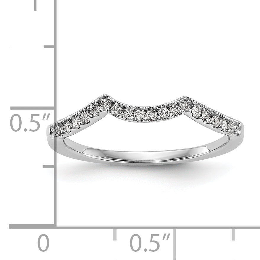 14k White Gold 1/8 Ct. Lab Grown Diamond VS/SI+ G+ Wedding Band Ring