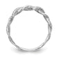 14k White Gold 1/8 Ct. Lab Grown Diamond VS/SI+ G+ Criss Cross Wedding Band Ring