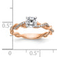 14k Rose Gold 1/10 Ct. Lab Grown Diamond VS/SI+ G+ Peg Set Criss Cross Engagement Ring