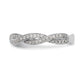 14k White Gold 3/8 Ct. Lab Grown Diamond VS/SI+ G+ Complete Criss Cross Wedding Band