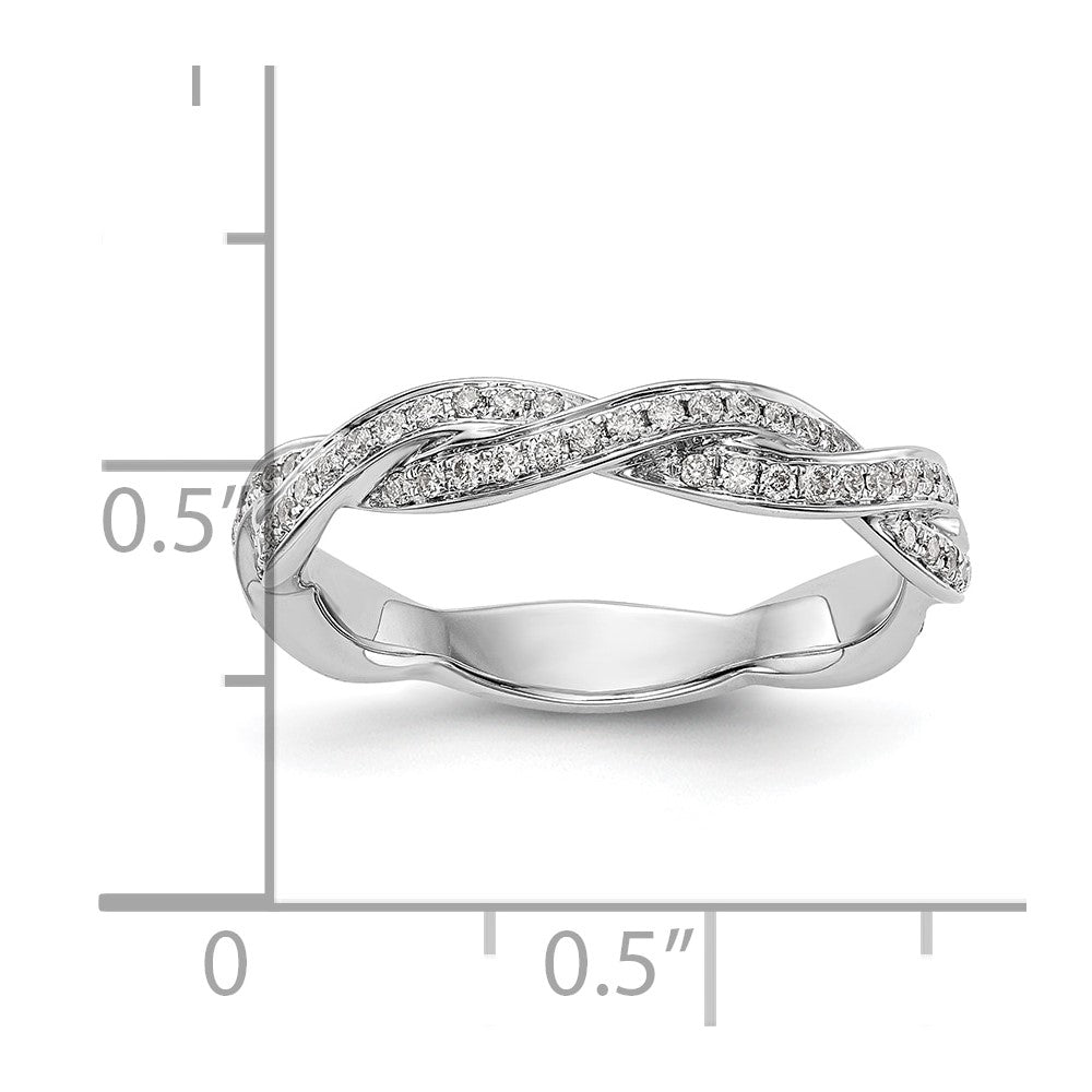 14k White Gold 3/8 Ct. Lab Grown Diamond VS/SI+ G+ Complete Criss Cross Wedding Band