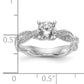 14k White Gold 1/3 Ct. Lab Grown Diamond VS/SI+ G+ Peg Set Criss Cross Engagement Ring