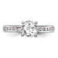 14k White Gold 1/4 Ct. Lab Grown Diamond VS/SI+ G+ 1 Ct. Center Round Channel Set Shared Prong Engagement Ring