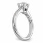 14k White Gold 1/4 Ct. Lab Grown Diamond VS/SI+ G+ 1 Ct. Center Round Channel Set Shared Prong Engagement Ring