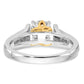 14K Two-Tone Lab Grown Diamond VS/SI FGH Peg Set Semi-mount Engagement Ring