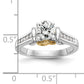 14K Two-Tone Lab Grown Diamond VS/SI FGH Peg Set Semi-mount Engagement Ring