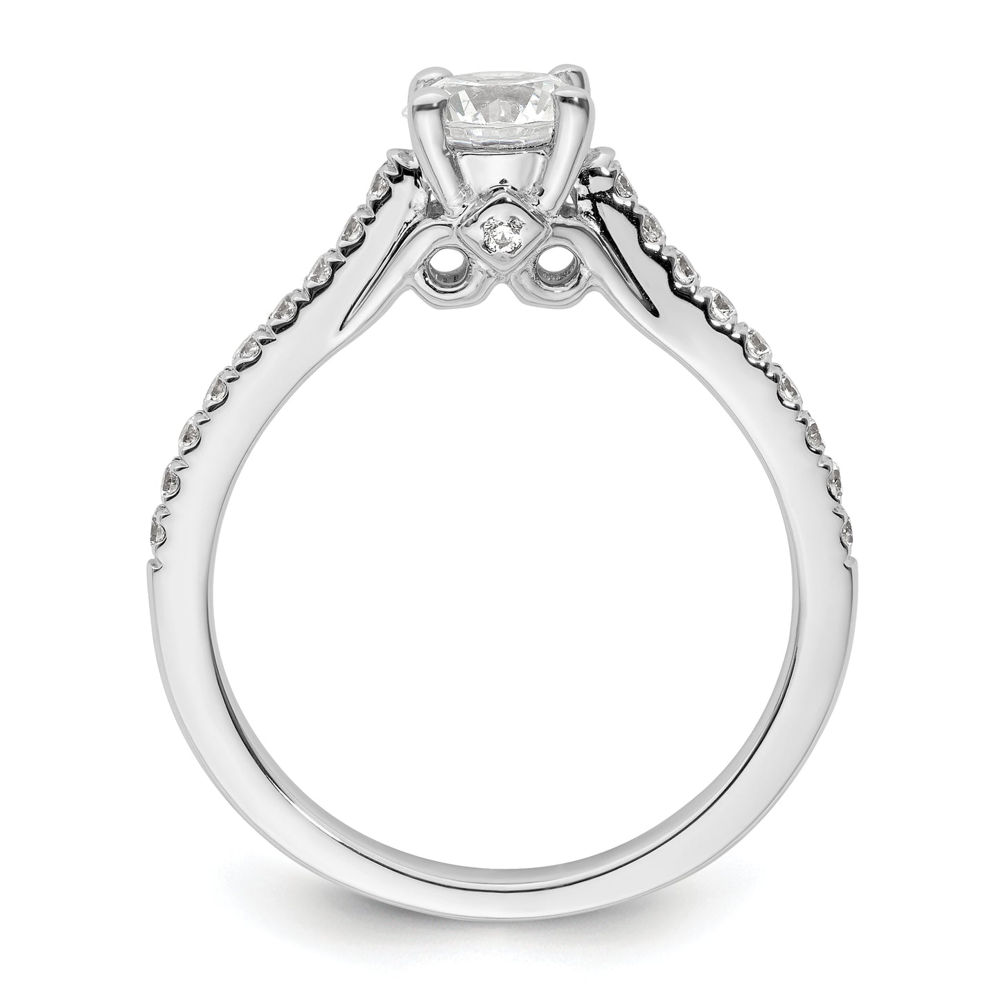 14k White Gold 1/4 Ct. Lab Grown Diamond VS/SI+ G+ 3/4 Ct. Center Round Engagement Ring