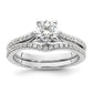 14k White Gold 1/4 Ct. Lab Grown Diamond VS/SI+ G+ 3/4 Ct. Center Round Engagement Ring