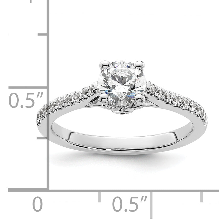 14k White Gold 1/4 Ct. Lab Grown Diamond VS/SI+ G+ 3/4 Ct. Center Round Engagement Ring