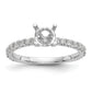 14k White Gold 1/3 Ct. Lab Grown Diamond VS/SI+ G+ 1 Ct. Center Round Engagement Ring