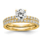 14k Yellow Gold 1/3 Ct. Lab Grown Diamond VS/SI+ G+ 1 Ct. Center Round Semi Mount Engagement Ring