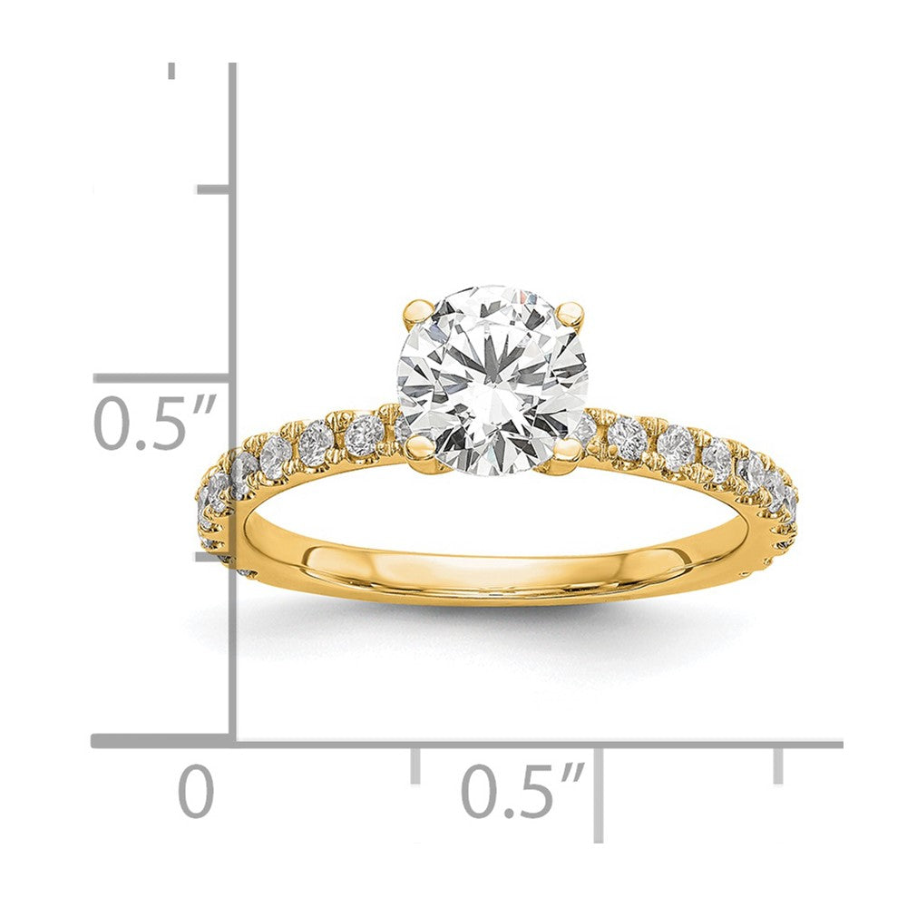 14k Yellow Gold 1/3 Ct. Lab Grown Diamond VS/SI+ G+ 1 Ct. Center Round Semi Mount Engagement Ring