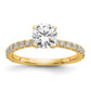 14k Yellow Gold 1/3 Ct. Lab Grown Diamond VS/SI+ G+ 1 Ct. Center Round Semi Mount Engagement Ring