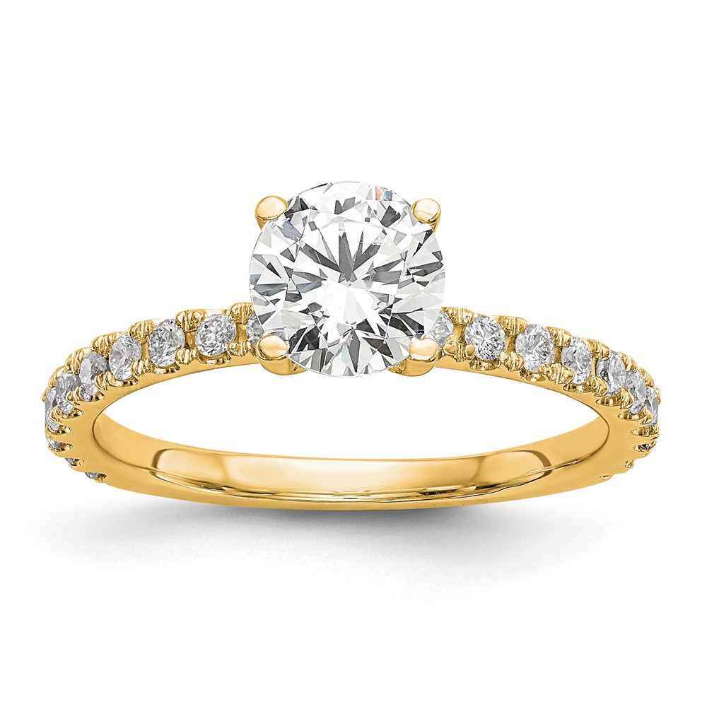 14k Yellow Gold 1/3 Ct. Lab Grown Diamond VS/SI+ G+ 1 Ct. Center Round Semi Mount Engagement Ring