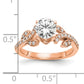 14k Rose Gold 3/8 Ct. Lab Grown Diamond VS/SI+ G+ 3/4 Ct. Center Round Channel Set Shared Prong Engagement Ring