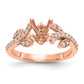 14k Rose Gold 3/8 Ct. Lab Grown Diamond VS/SI+ G+ 3/4 Ct. Center Round Channel Set Shared Prong Engagement Ring