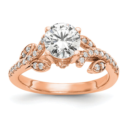 14k Rose Gold 3/8 Ct. Lab Grown Diamond VS/SI+ G+ 3/4 Ct. Center Round Channel Set Shared Prong Engagement Ring