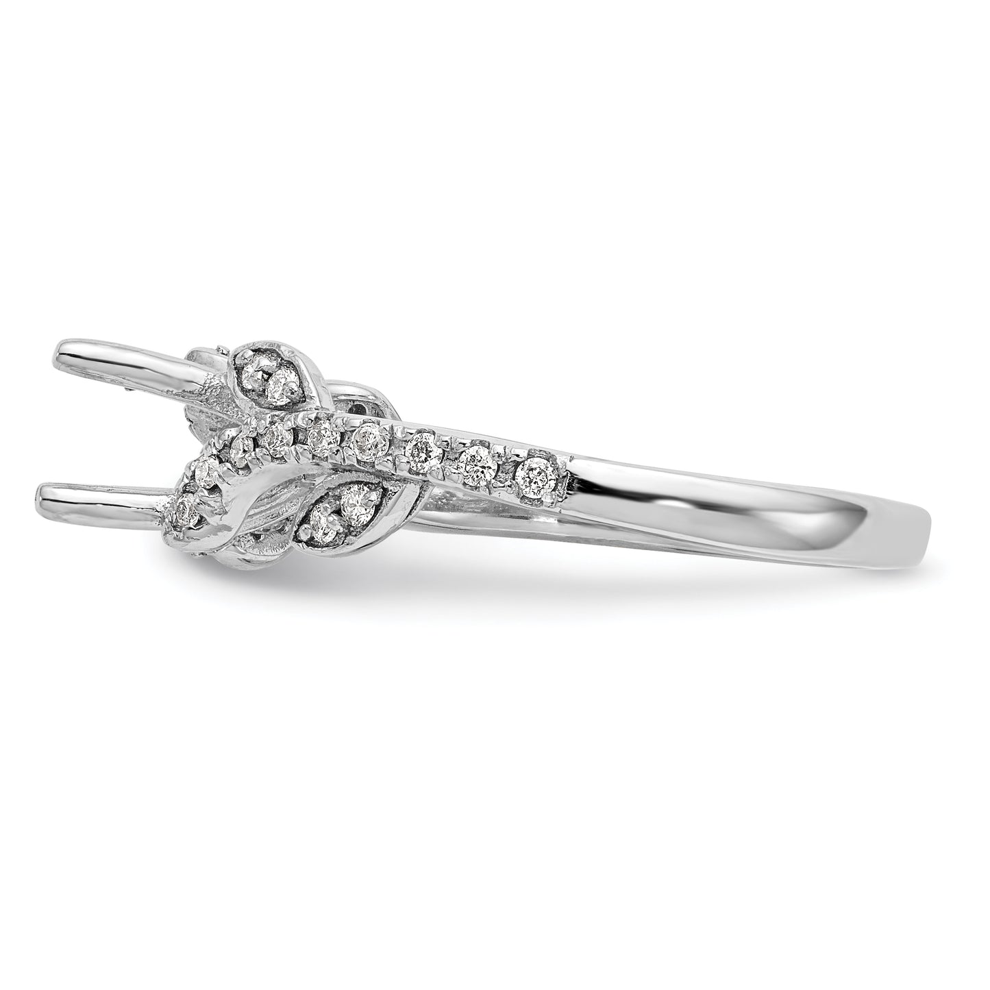 14k White Gold 3/8 Ct. Lab Grown Diamond VS/SI+ G+ 3/4 Ct. Center Round Channel Set Shared Prong Engagement Ring