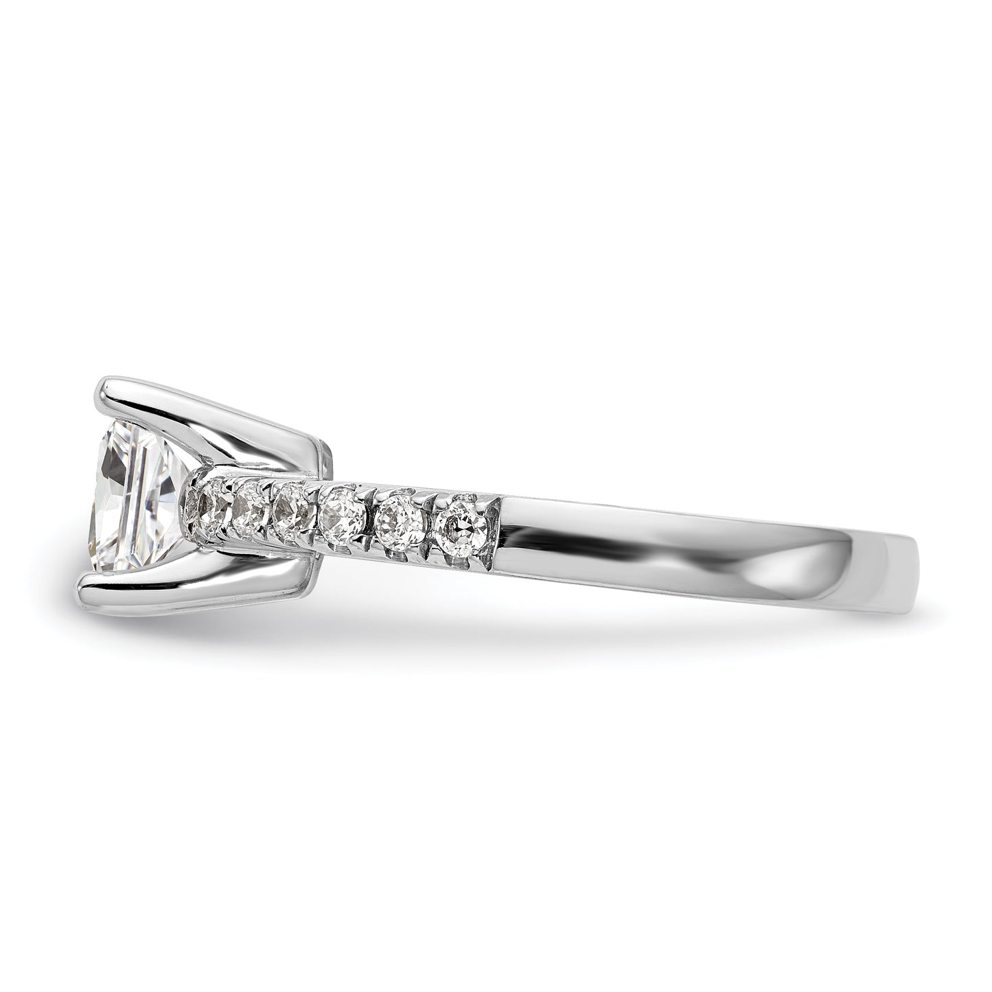 14k White Gold 1/5 Ct. Lab Grown Diamond VS/SI+ G+ Princess 1 Ct. center Engagement Ring