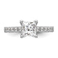 14k White Gold 1/5 Ct. Lab Grown Diamond VS/SI+ G+ Princess 1 Ct. center Engagement Ring