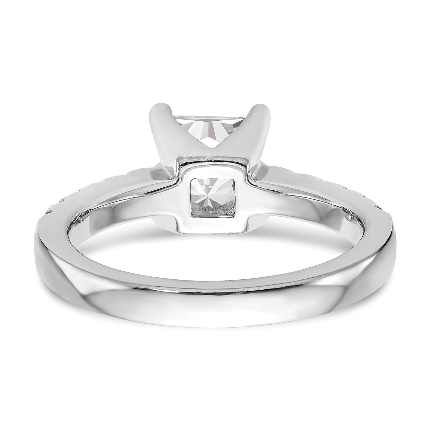 14k White Gold 1/5 Ct. Lab Grown Diamond VS/SI+ G+ Princess 1 Ct. center Engagement Ring